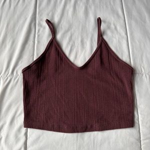 AEROPOSTALE Red velvet crop top, is small in size, size medium and is very cute